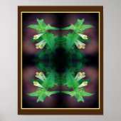 Tiny White Wildflower Close Up Mirror Abstract Poster (Voorkant)