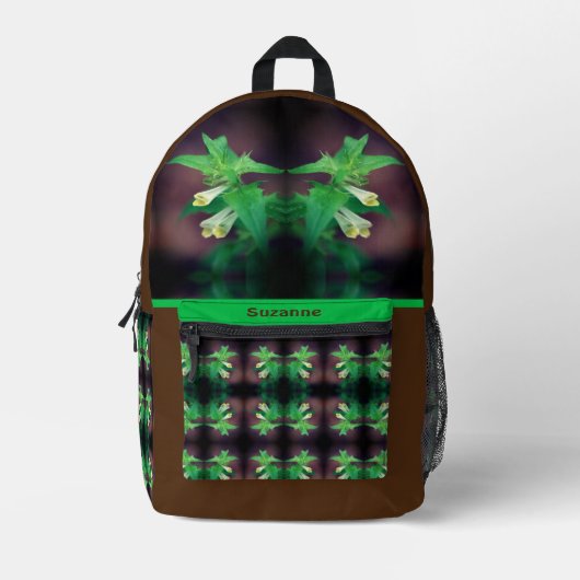 Tiny White Wildflower gepersonaliseerd Bedrukte Rugzak (Voorkant)