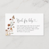 Tiny Wildflower Baby shower boeken voor Baby Informatiekaartje (Voorkant)