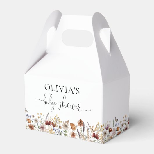 Tiny Wildflower Baby Shower Cadeautje Doos Bedankdoosjes (Voorkant Zijde)