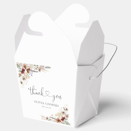 Tiny Wildflower Baby shower Favor Box Bedankdoosjes (Geopend)