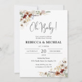 Tiny Wildflower Baby shower Invitation Kaart (Voorkant)