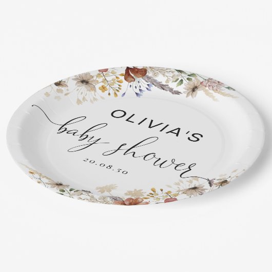 Tiny Wildflower Baby shower Papier Bord (Gekanteld)