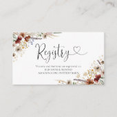 Tiny Wildflower Baby shower Registry Informatiekaartje (Voorkant)