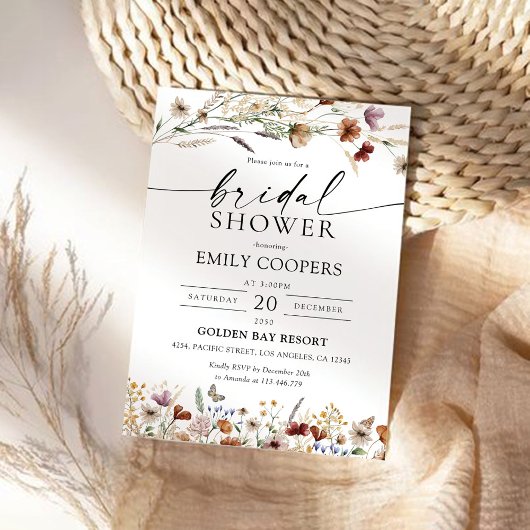 Tiny Wildflower Bridal Shower Uitnodiging