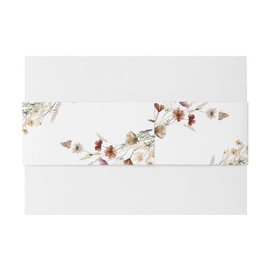 Tiny Wildflower Bruiloft Belly Band Uitnodigingen Wikkel