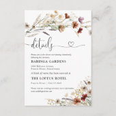 Tiny Wildflower Bruiloft Details Behuizing Kaart (Voorkant)