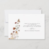 Tiny Wildflower bruiloft flat dank u kaart (Achterkant)