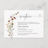 Tiny Wildflower bruiloft receptie Informatiekaartje (Voorkant)