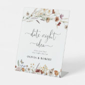 Tiny Wildflower Datum Nacht Idee Teken Reclamebord Met Voetstuk (Voorkant)