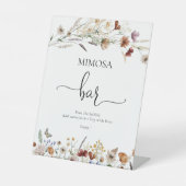 Tiny Wildflower Gold Mimosa Bar Teken Reclamebord Met Voetstuk (Voorkant)
