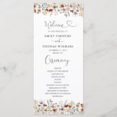 Tiny Wildflower huwelijksprogramma Programmakaart (Voorkant)