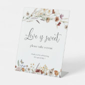 Tiny Wildflower Liefde is lief teken Reclamebord Met Voetstuk (Voorkant)