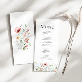 Tiny Wildflower Meadow Bruiloft Menu Kaart