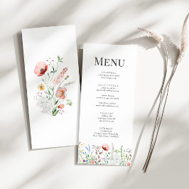 Tiny Wildflower Meadow Bruiloft Menu Kaart