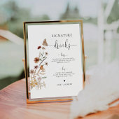 Tiny Wildflower Signature Drinken Sign Reclamebord Met Voetstuk