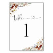 Tiny Wildflower Trouwtafel nummer Kaart (Achterkant)