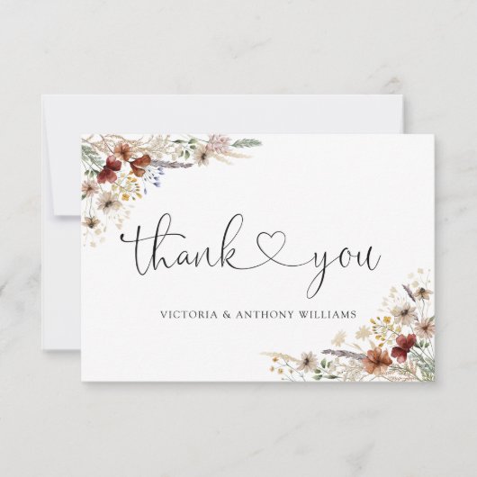 Tiny Wildflower Vrijgezellenfeest Flat Dank u Bedankkaart (Voorkant)
