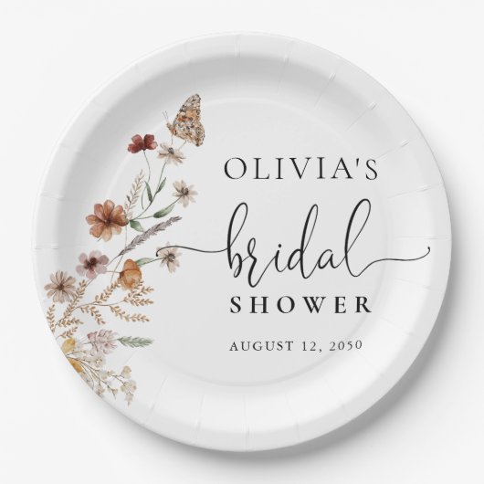Tiny Wildflower Vrijgezellenfeest Papier Bord (Voorkant)