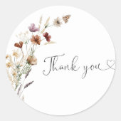 Tiny Wildflower Vrijgezellenfeest Ronde Sticker (Voorkant)