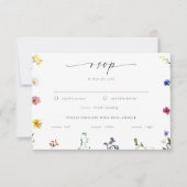 Tiny Wildflowers Bruiloft RSVP Kaartje (Voorkant)
