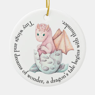 Tiny Wings and Dreams of Wonder Dragon Baby shower Keramisch Ornament