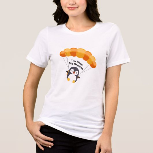 Tiny Wings, Big Dreams Pinguïn T-Shirt (Voorkant)