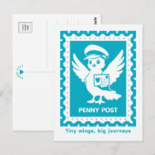 Tiny Wings Big Journeys Penny Post Briefkaart (Voorkant / Achterkant)