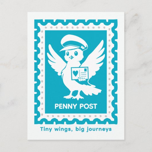 Tiny Wings Big Journeys Penny Post Briefkaart (Voorkant)