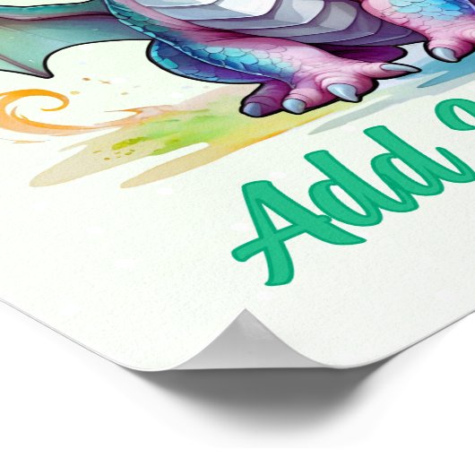 Tiny Wings Dragon – Personalized Kids Wall Art Poster (Hoek)