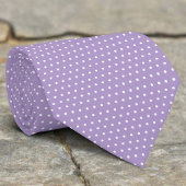 Tiny witte Stippen op violette achtergrond Moderne Stropdas