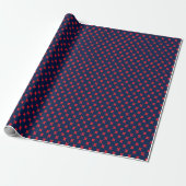 Tiny Xs Red op Navy Blue Cadeaupapier (Uitgerold)