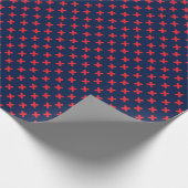 Tiny Xs Red op Navy Blue Cadeaupapier (Hoek)