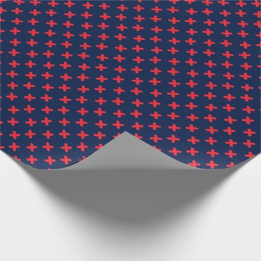 Tiny Xs Red op Navy Blue Cadeaupapier (Hoek)