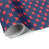 Tiny Xs Red op Navy Blue Cadeaupapier (Rol Hoek)