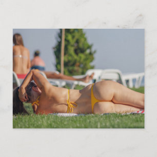 Tiny Yellow Bikini foto-briefkaart Briefkaart