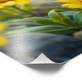 Tiny Yellow Chick Dromerige gouden licht natuur ku Foto Afdruk (Hoek)