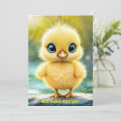 Tiny Yellow Chick Dromerige gouden licht natuur ku Kaart (Staand voorkant)