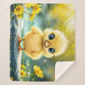 Tiny Yellow Chick Dromerige gouden licht natuur ku Sherpa Deken (Voorkant)