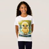 Tiny Yellow Chick Dromerige gouden licht natuur ku T-shirt (Voorkant volledig)