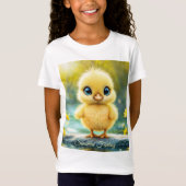 Tiny Yellow Chick Dromerige gouden licht natuur ku T-shirt (Voorkant)