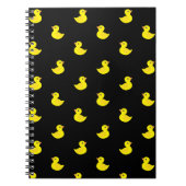 Tiny Yellow Duck op zwarte achtergrond Notitieboek (Voorkant)