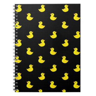 Tiny Yellow Duck op zwarte achtergrond Notitieboek