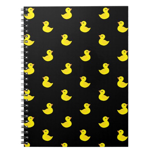 Tiny Yellow Duck op zwarte achtergrond Notitieboek (Voorkant)