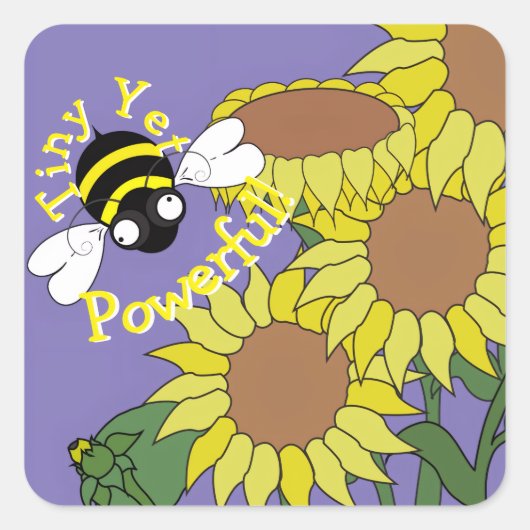 Tiny Yet Powerful Sunflower Sticker (Voorkant)