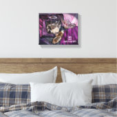 Tiny Yorkie Sleeping Angel Halo Memorial Art Canvas Afdruk (Insitu (Slaapkamer))
