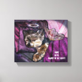 Tiny Yorkie Sleeping Angel Halo Memorial Art Canvas Afdruk (Voorkant)