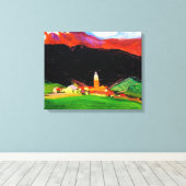 Tinzen (Oberhalbstein) Zwitserland, fijne kunst, Canvas Afdruk (Insitu (Houten vloer))