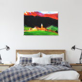 Tinzen (Oberhalbstein) Zwitserland, fijne kunst, Canvas Afdruk (Insitu (Slaapkamer))