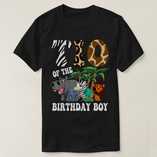 Tio van de Birthday Boy Zoo Bday Safari Celebratio T-shirt (Design voorkant)